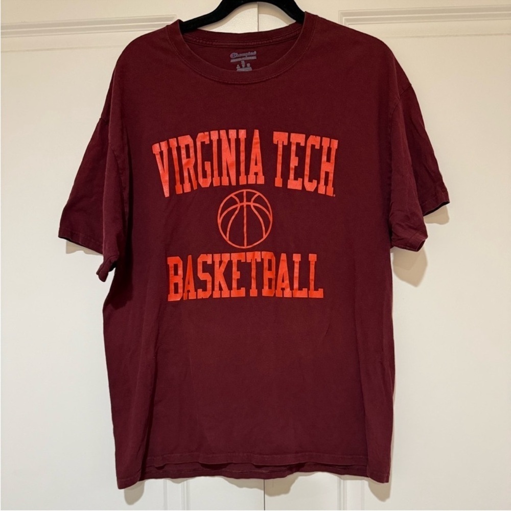 Champion Burgundy Virginia Tech Basketball Tee - Picture 1 of 4